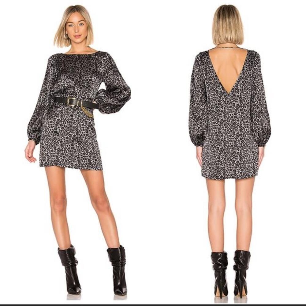 Equipment Femme Women's Zipporah Short‎ Silk Dress in Silver Steel Multi